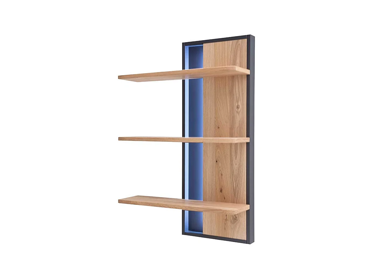 Wohnzimmer Wandregal in Eiche Bianco und Anthrazit 70 cm breit