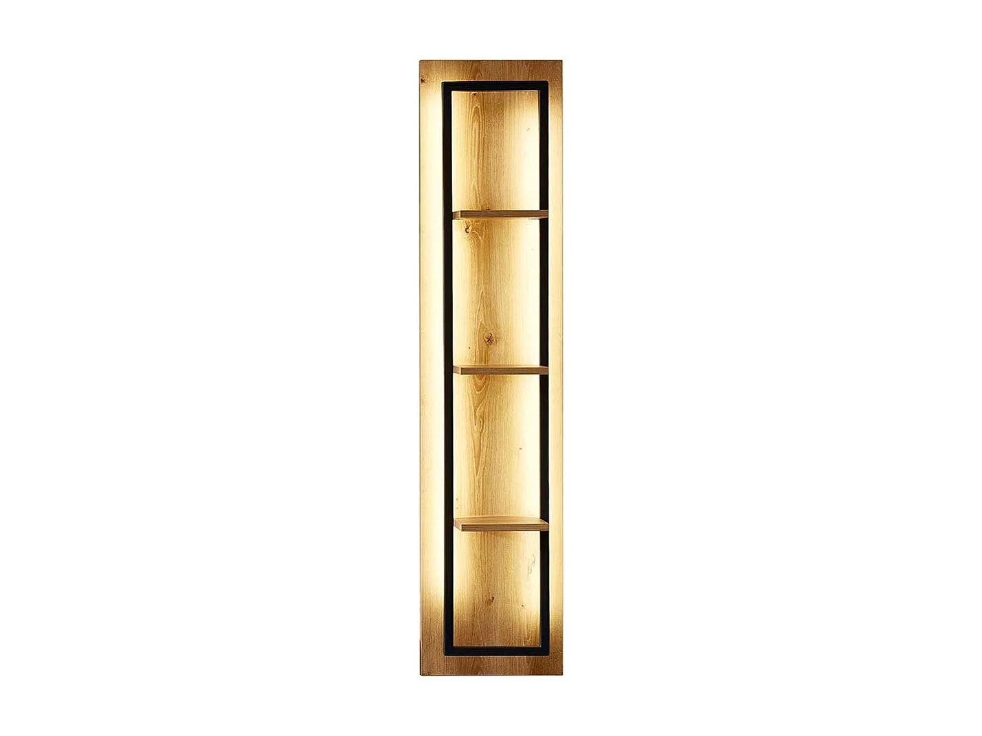 Hängeregal in Wildeichefarben LED Beleuchtung