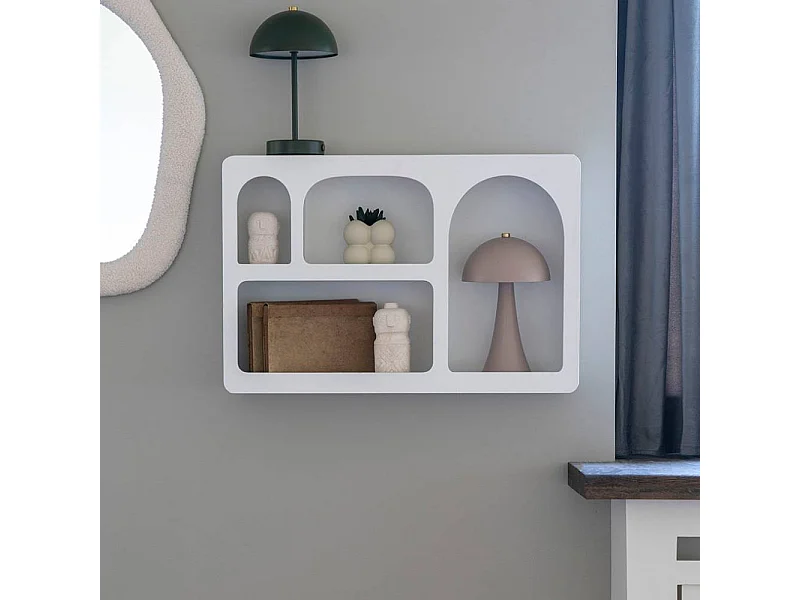 Hängeregal Wohnzimmerregal im Skandi Design in Weiß