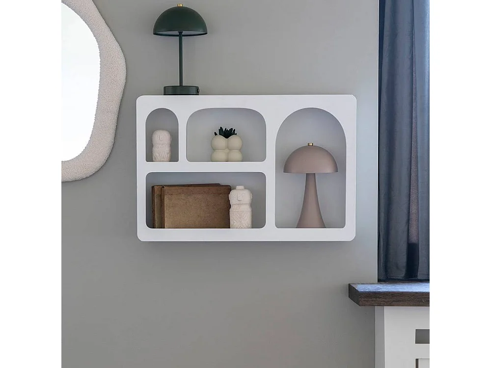 Hängeregal Wohnzimmerregal im Skandi Design in Weiß