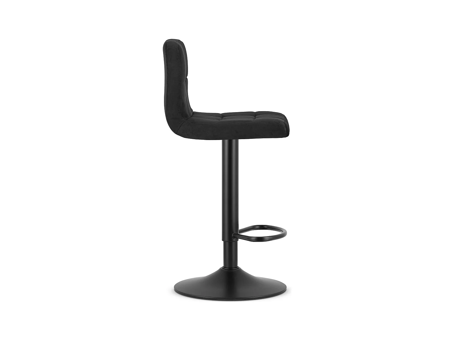 Tabouret pivotant Valora HAXU velours noir base noire x 2 | rotatif