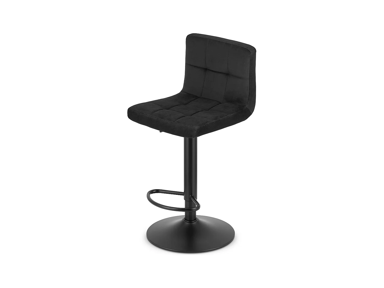Tabouret pivotant Valora HAXU velours noir base noire x 2 | rotatif