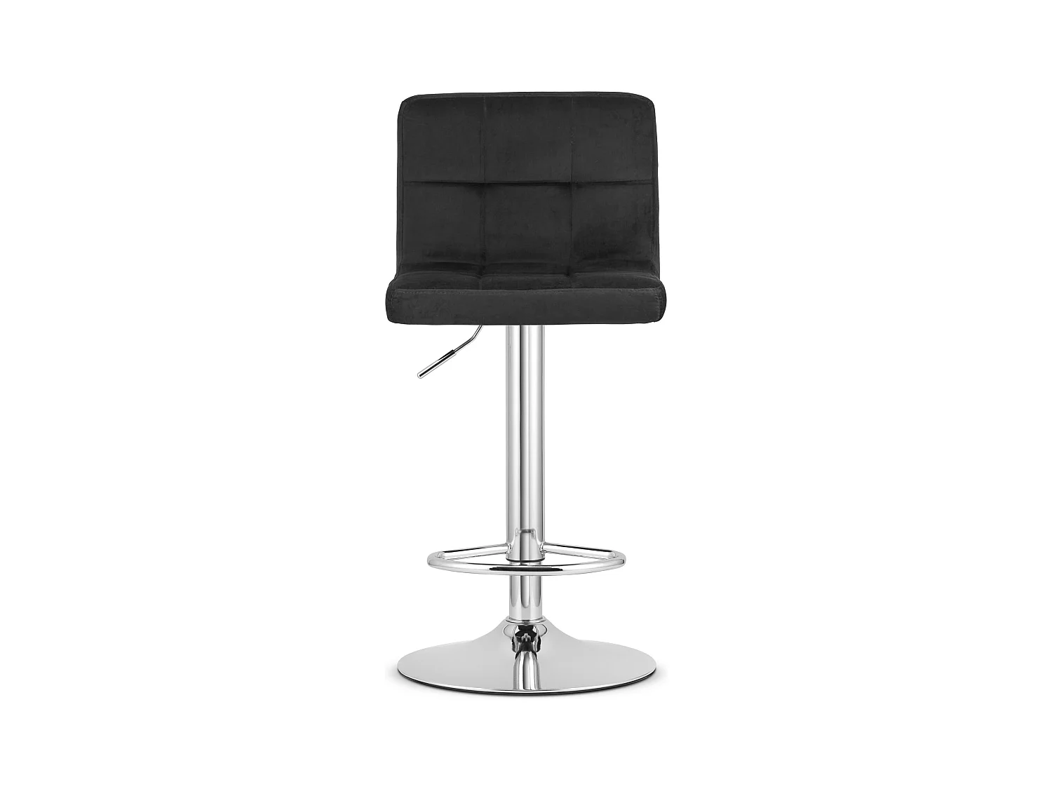 Tabouret pivotant Valora HAXU en velours noir, base chromée x 2 | rotatif