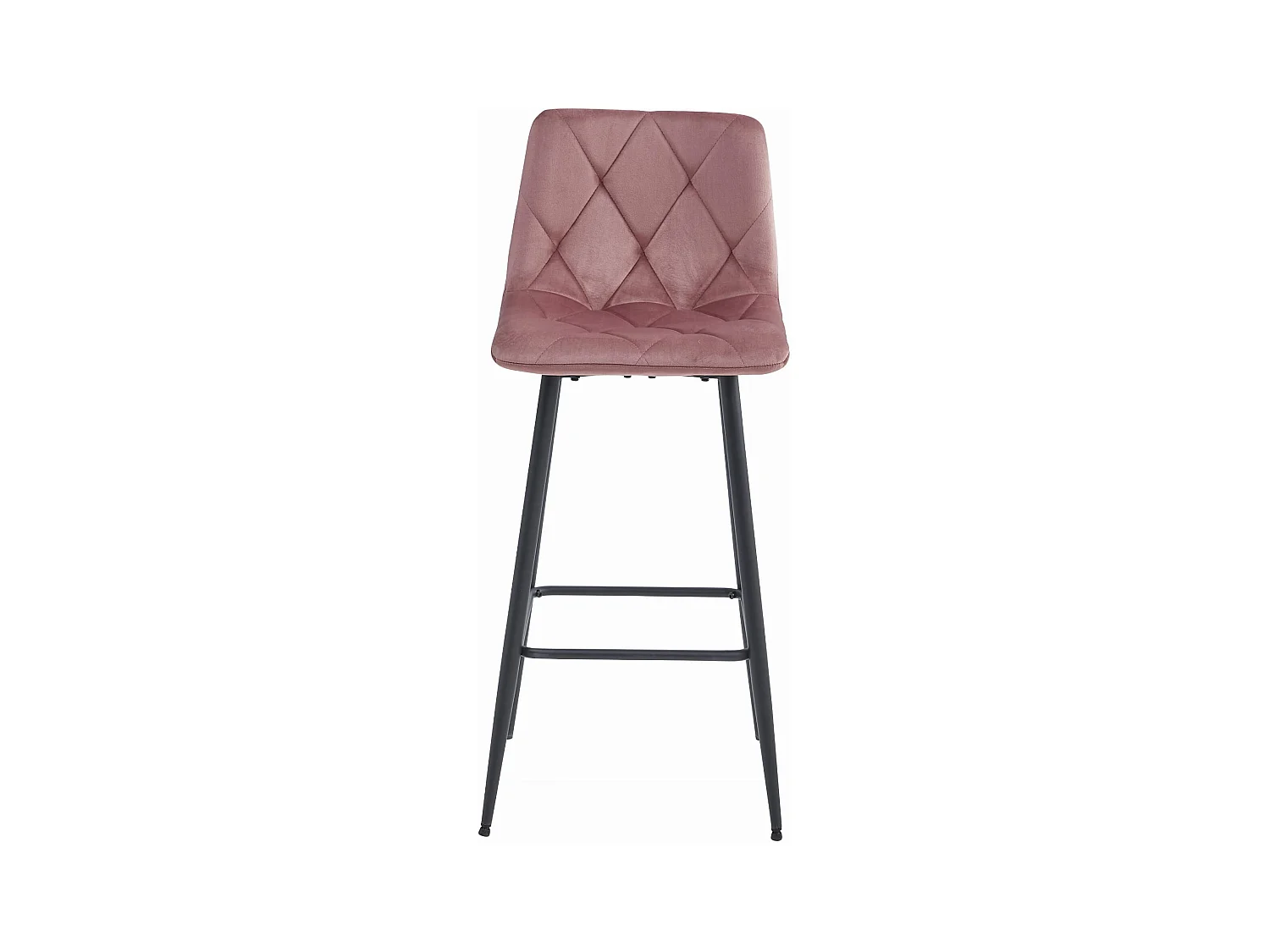 Tabouret de bar Valora KODA en velours rose foncé avec pieds en acier noir x1