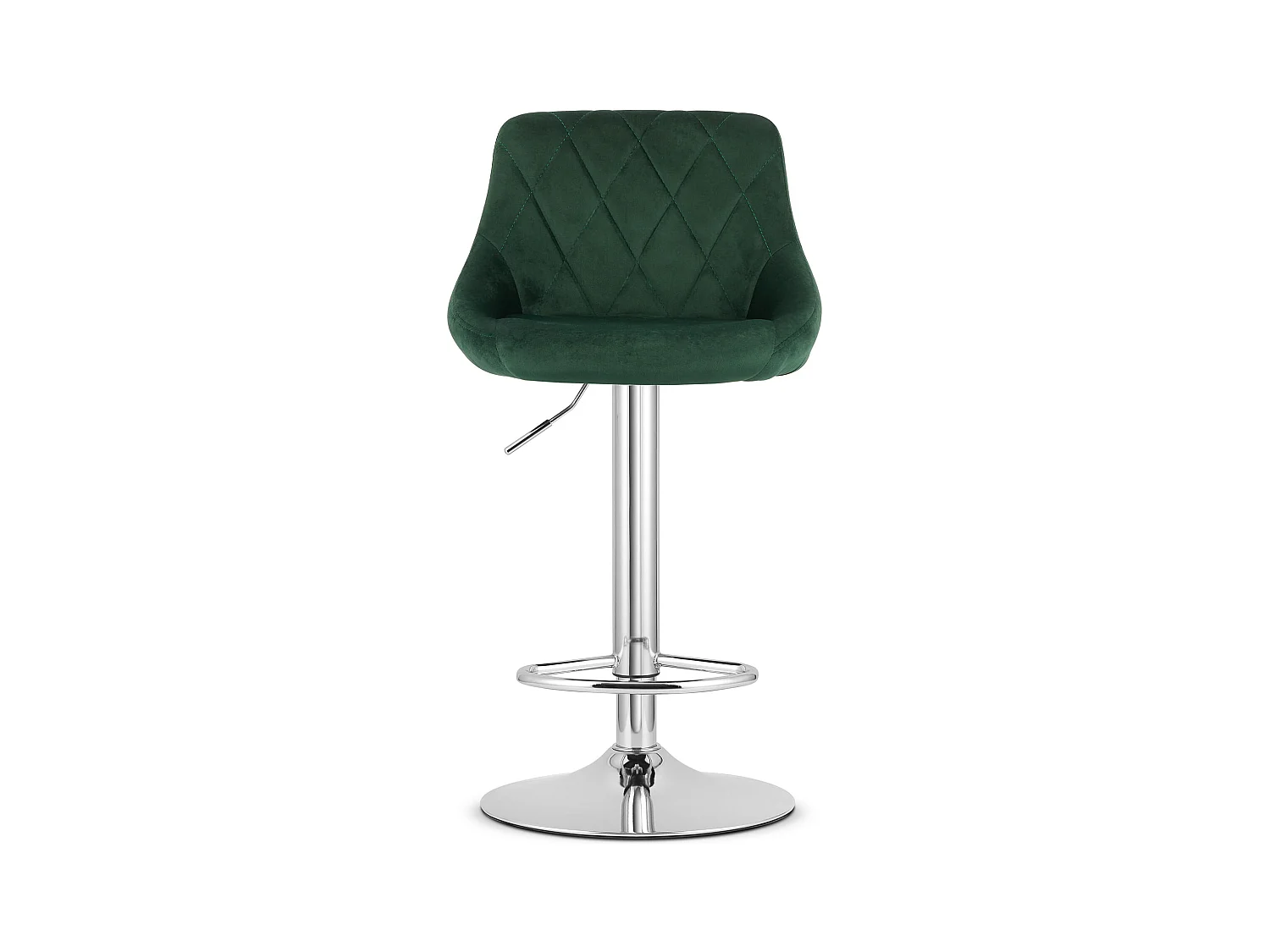 Tabouret pivotant Valora DAKA velours vert base chromée avec repose-pieds x 2