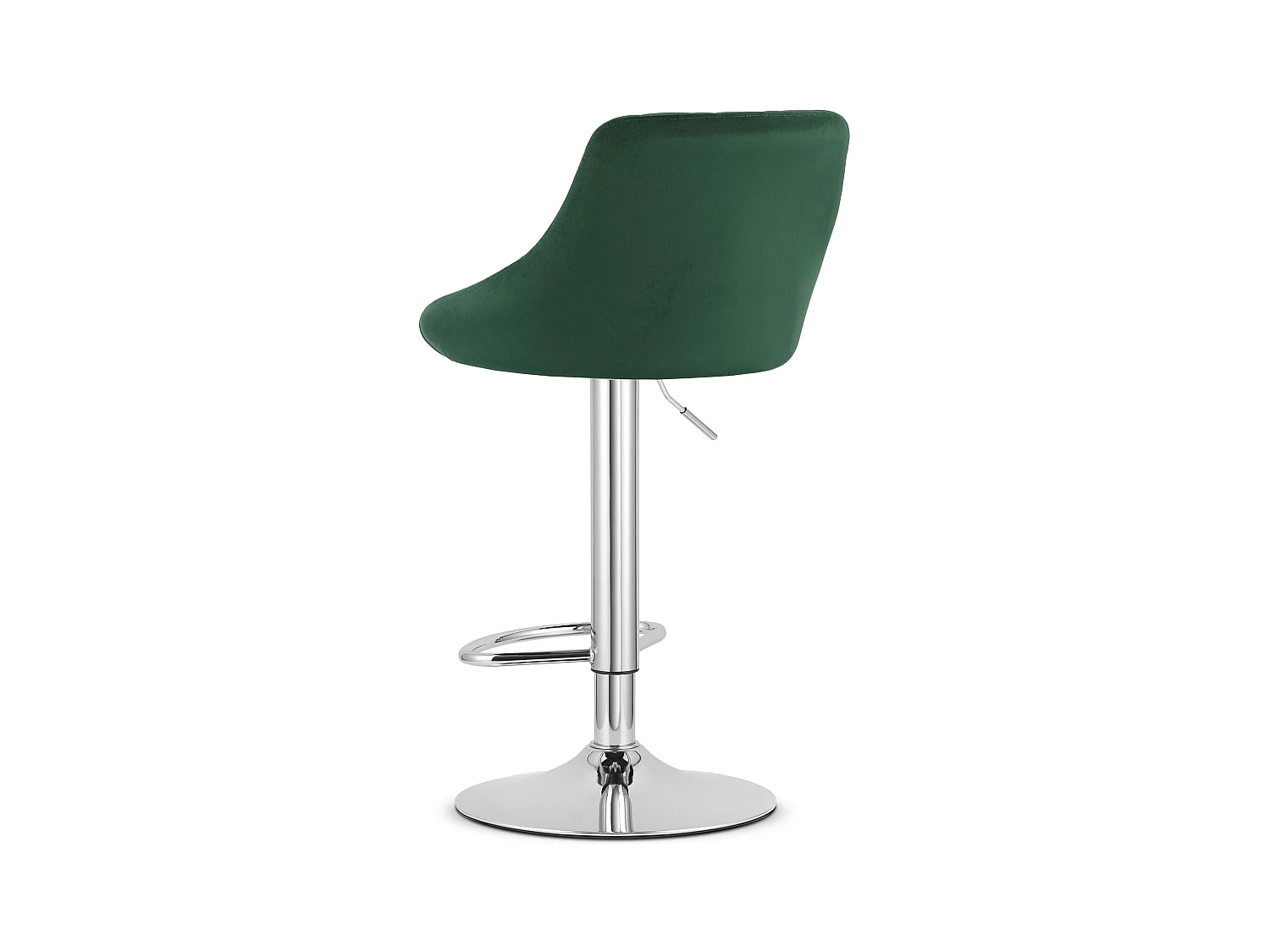 Tabouret pivotant Valora DAKA velours vert base chromée avec repose-pieds x 2