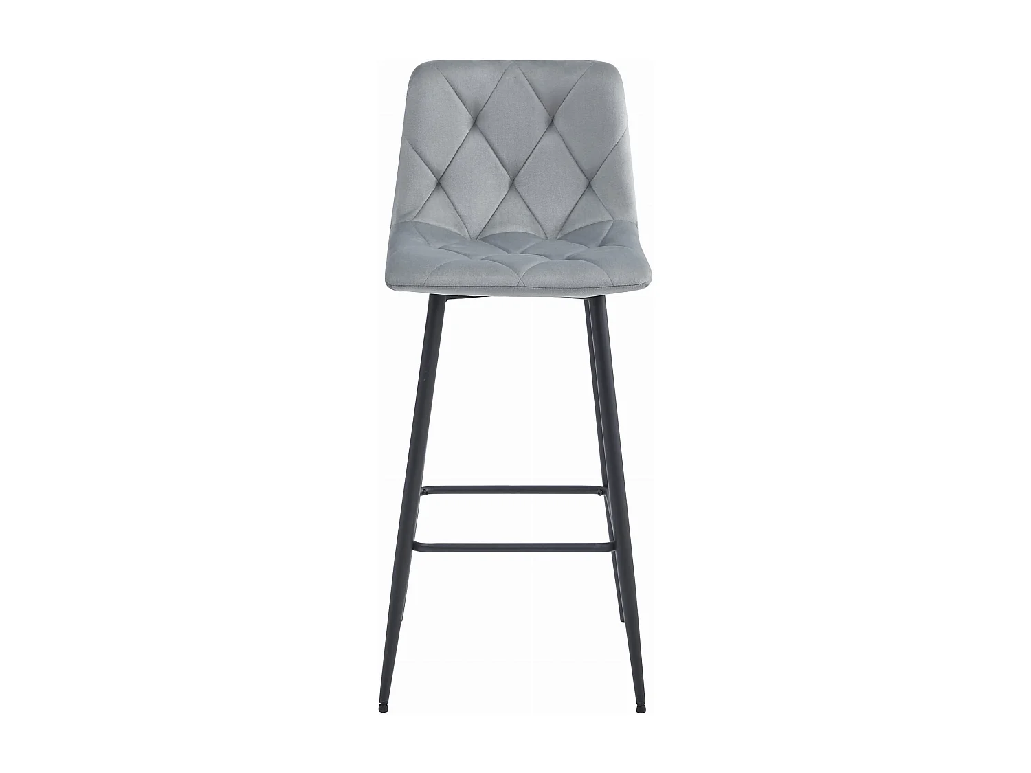Valora KODA Barhocker 3er-Set, silbergrauer Samt mit schwarzen Stahlbeinen