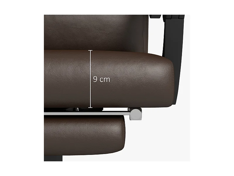 Fauteuil de bureau ergonomique avec massage et chauffage, soutien lombaire et appui-tête, réglable en hauteur, pivotant, repose-pieds, café