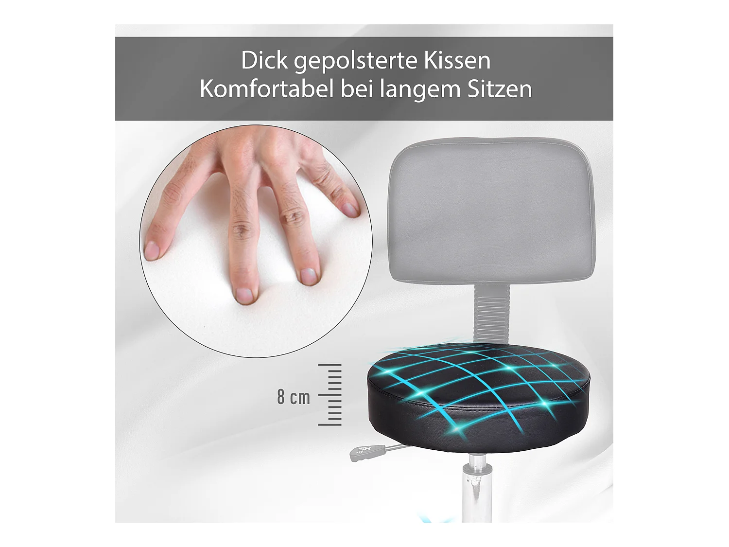 Tabouret de travail pivotant, siège professionnel pour salon ou esthétique, tabouret ergonomique pour bureau, maquillage