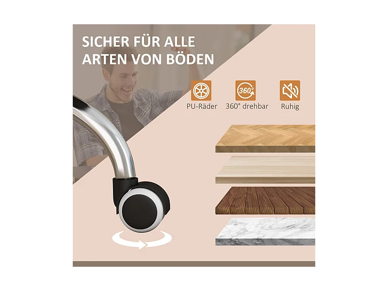 Chaise de bureau ergonomique Vinsetto avec fonction massage et chauffage, inclinable 135°, réglable en hauteur, support jusqu’à 120 kg, couleur gris