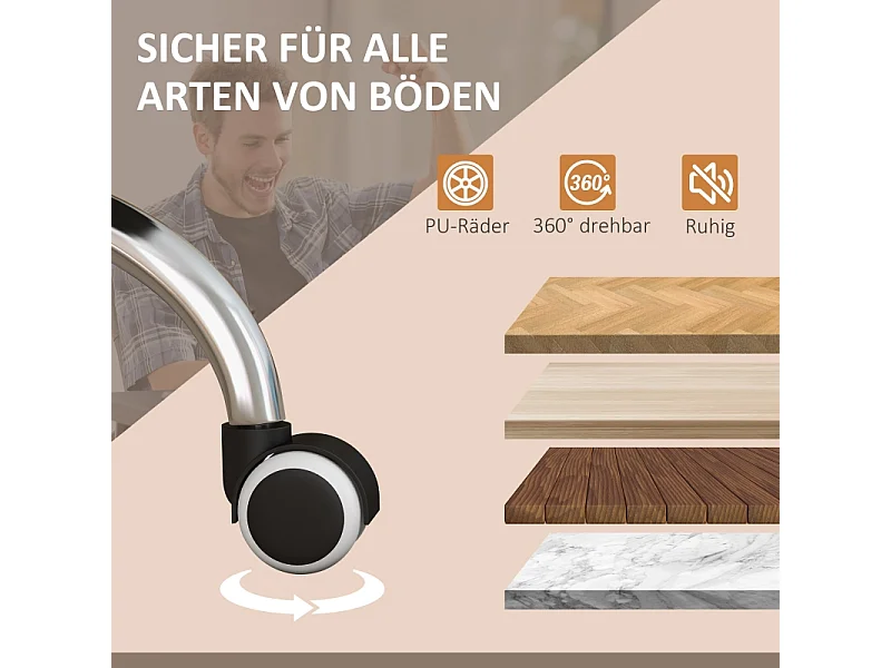 Chaise de bureau ergonomique Vinsetto avec fonction massage et chauffage, inclinable 135°, réglable en hauteur, support jusqu’à 120 kg, couleur gris