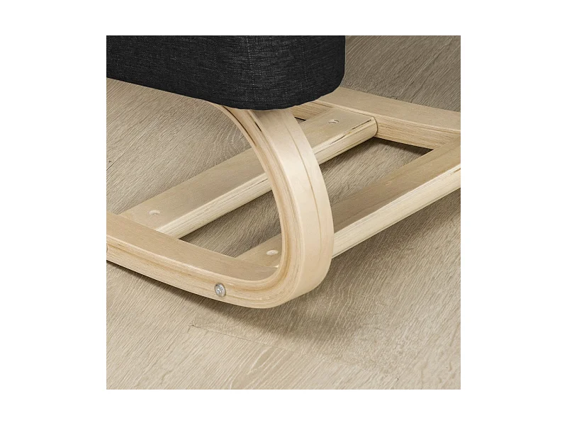 Tabouret à genoux ergonomique avec assise rembourrée, favorise une posture saine, structure en bois de bouleau, capacité 120 kg, noir