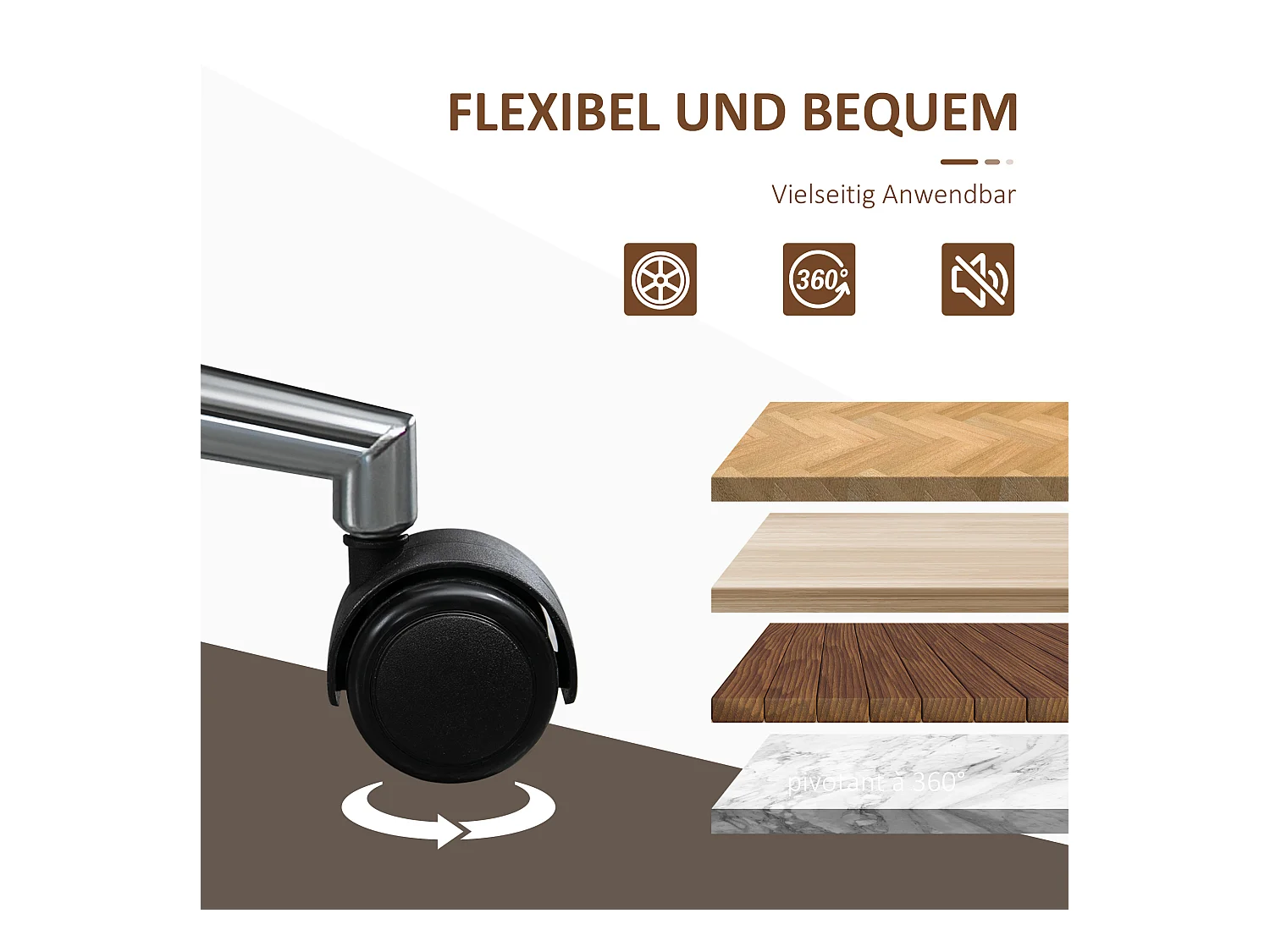 Fauteuil de bureau rétro, chaise de bureau en bois réglable en hauteur, pivotante avec fonction bascule, design élégant, noir