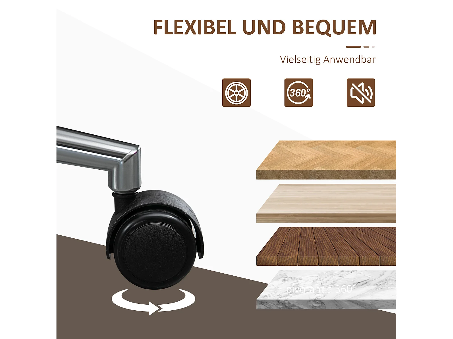 Fauteuil de bureau rétro, chaise de bureau en bois réglable en hauteur, pivotante avec fonction bascule, design élégant, noir