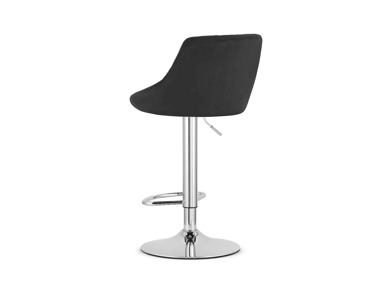Tabouret pivotant Valora DAKA velours noir base chromée avec repose-pieds x2