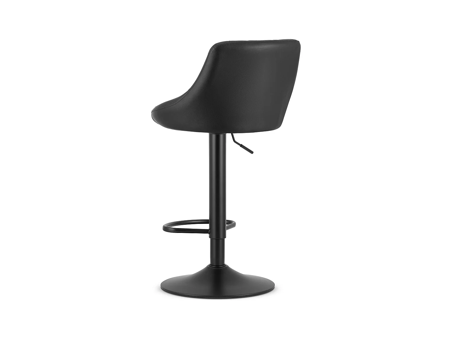 Valora DAKA tabouret pivotant noir éco-cuir noir avec base repose-pieds x2