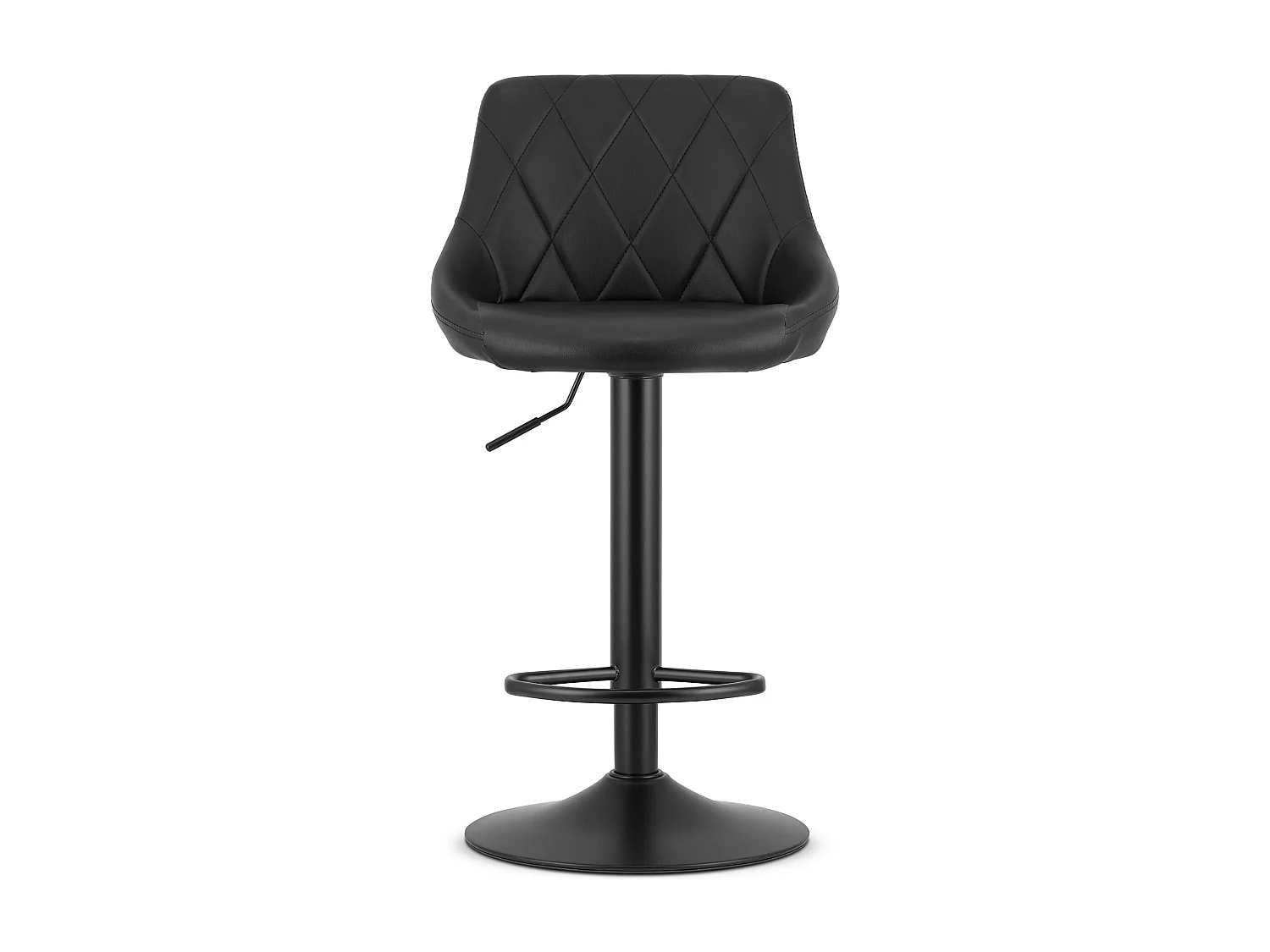 Valora DAKA tabouret pivotant noir éco-cuir noir avec base repose-pieds x2