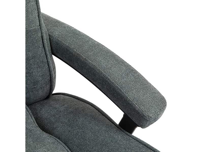 Fauteuil de bureau ergonomique grand, supporte jusqu'à 200 kg, structure solide, revêtement doux gris, idéal pour le bureau ou la maison