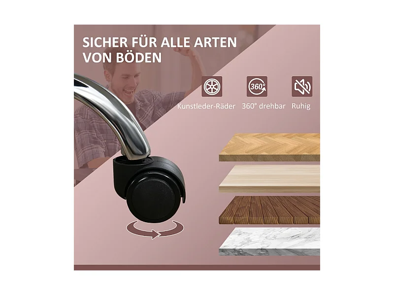 Chaise de bureau ergonomique avec massage et chauffage, inclinable, réglable en hauteur, repose-pieds, télécommande, poche latérale, rose