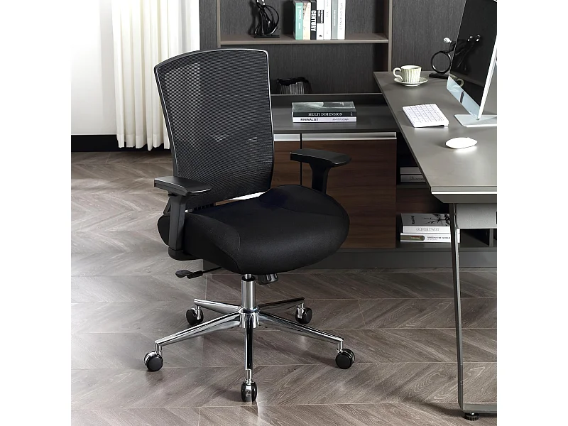 Sedia da ufficio ergonomica Vinsetto, supporto 200 kg, cuscino 3D ultra morbido, braccioli 4D regolabili, schienale in rete, supporto lombare, inclinazione 105°