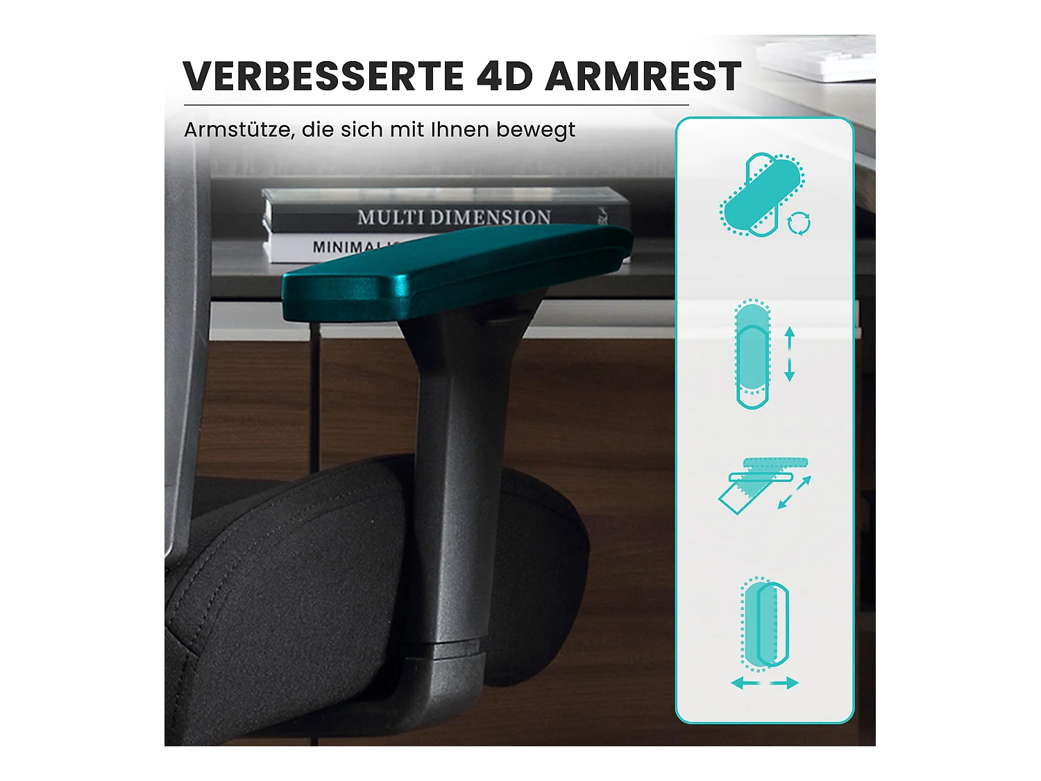 Chaise de bureau ergonomique 200 kg, coussin 3D ultra doux, accoudoirs 4D réglables, support lombaire ajustable, dossier mesh respirant, bascule 105° confortable