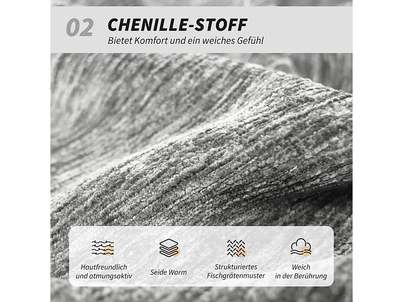 Chaise de bureau sans accoudoirs, pivotante et rembourrée, revêtement en tissu doux, réglable en hauteur, pieds en acier, couleur gris, confortable et pratique