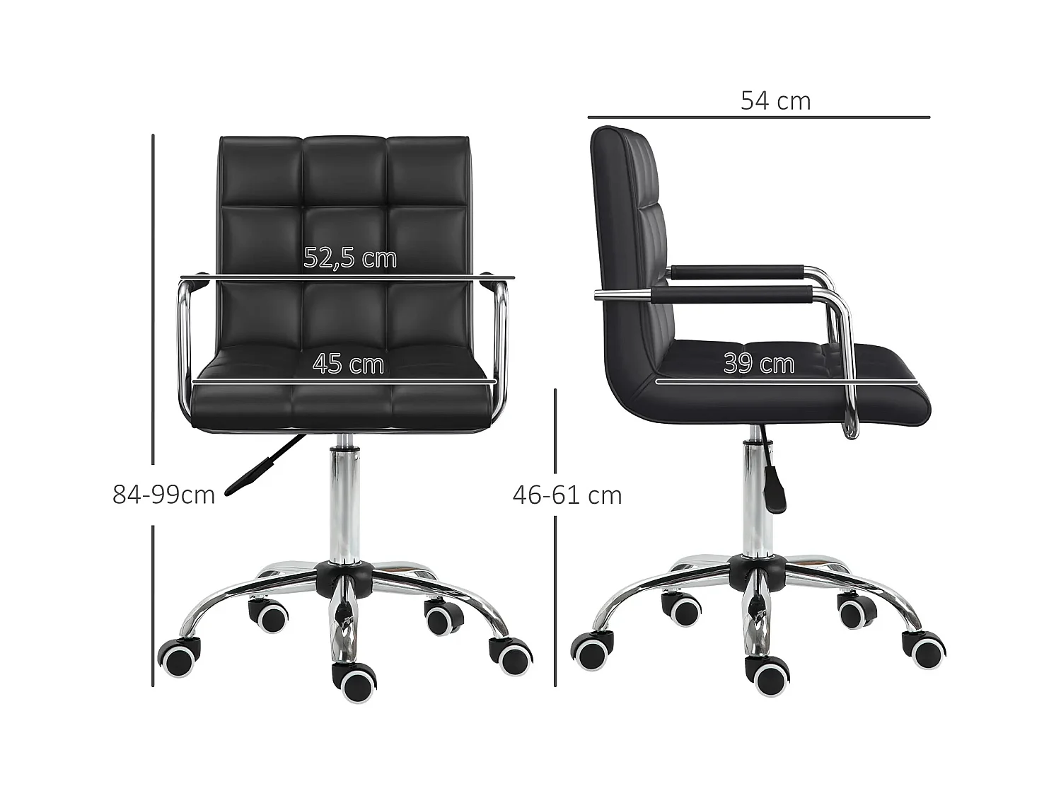 Chaise de bureau ergonomique, réglable en hauteur, idéale pour bureau et home office, confort optimal pour travail quotidien