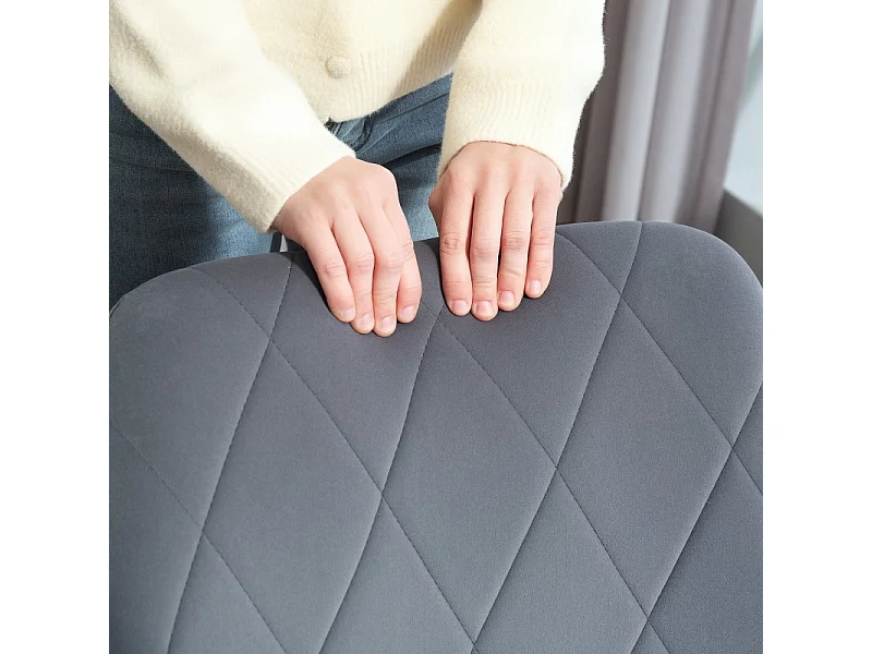 Silla de comedor, con reposabrazos, tapizado en terciopelo, diseño retro, estructura de acero, color gris, para cocina o salón, 58x60,5x79 cm