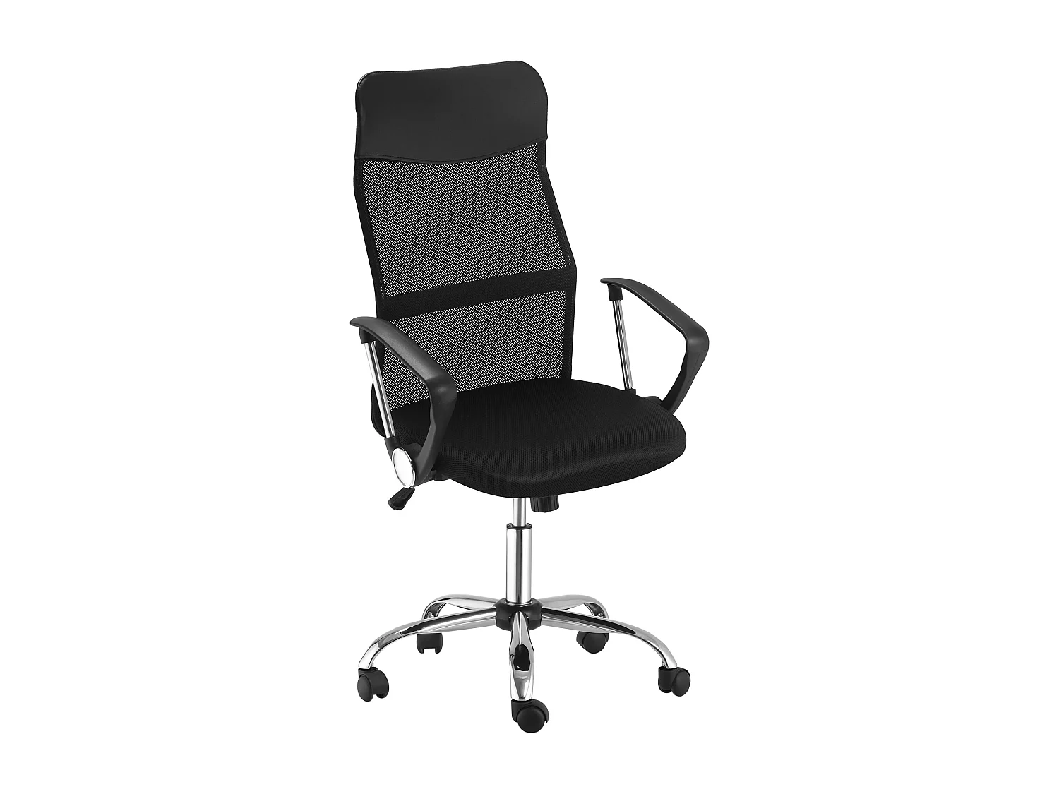 Chaise de bureau en maille, réglable en hauteur, ergonomique type gaming, pivotante avec fonction bascule, confortable et pratique, noir