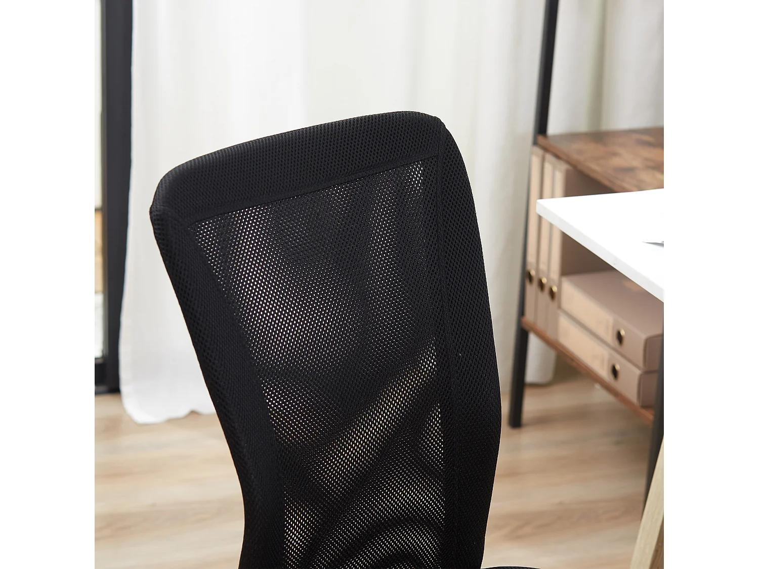 Chaise de bureau ergonomique, réglable en hauteur, confortable et solide jusqu'à 100 kg, noir, idéale pour le travail à domicile