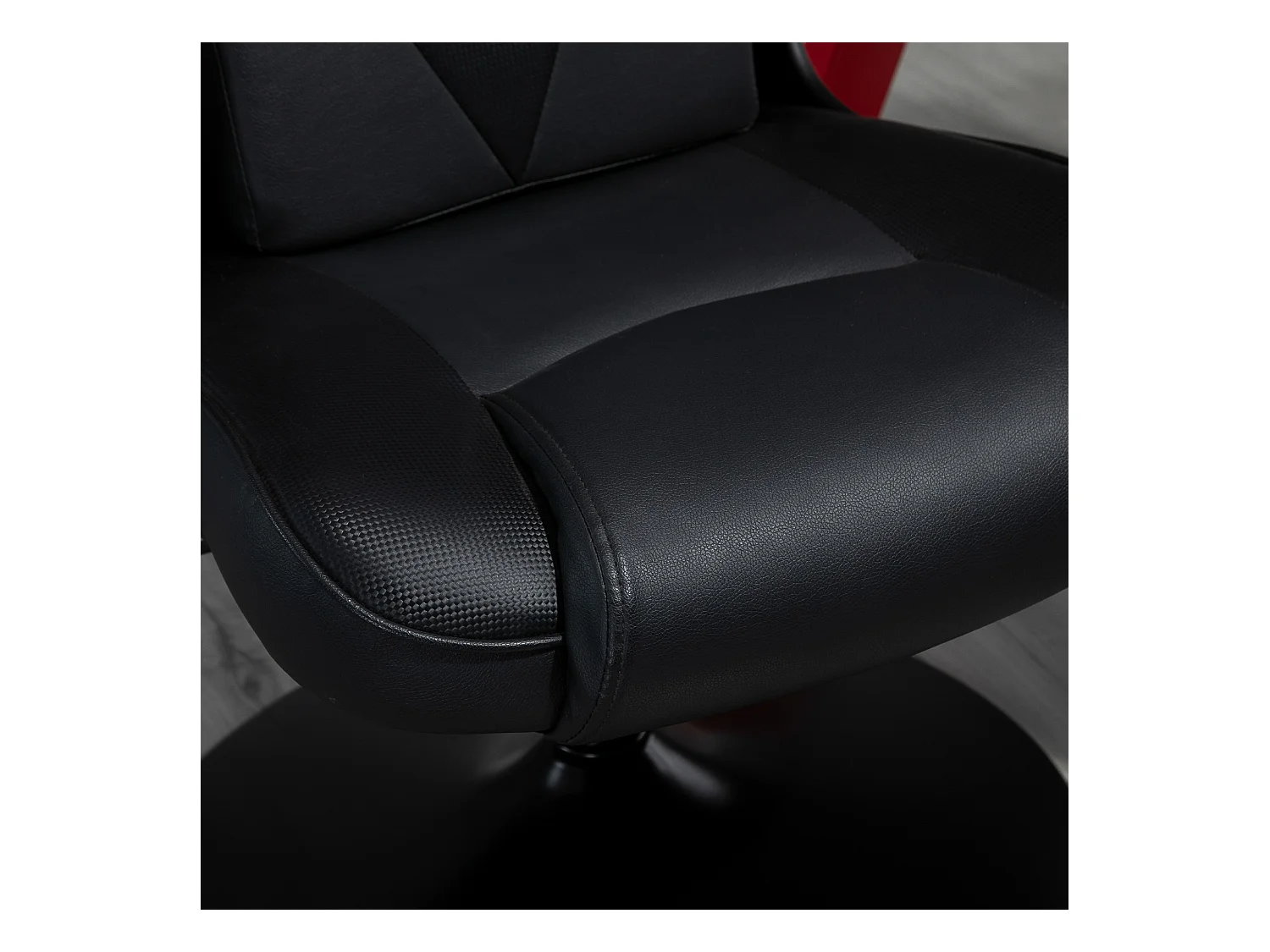 Fauteuil ergonomique type gaming, réglable en hauteur avec fonction bascule, siège rembourré noir, idéal pour bureau et home office