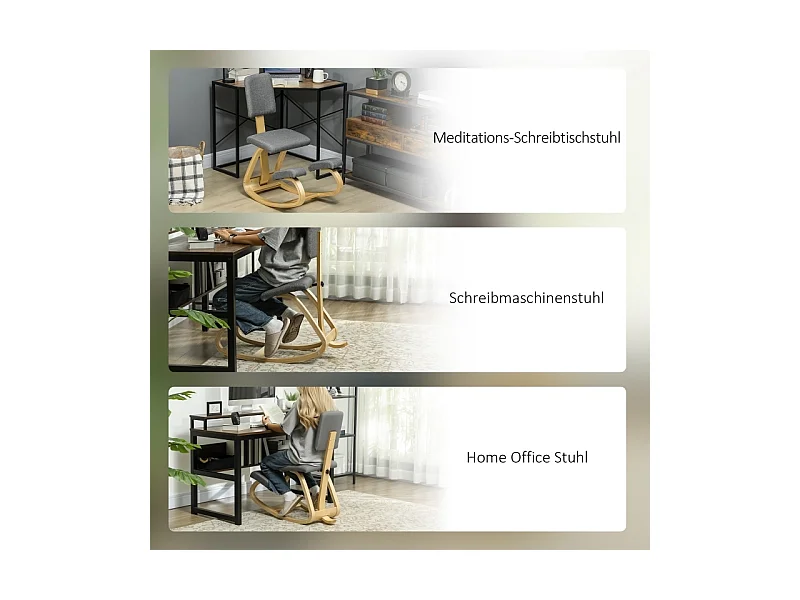 Chaise ergonomique à genoux, siège de santé pour maison, bureau et méditation, confortable, couleur gris