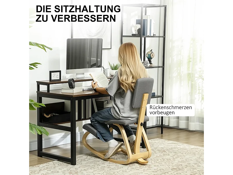 Chaise ergonomique à genoux, siège de santé pour maison, bureau et méditation, confortable, couleur gris