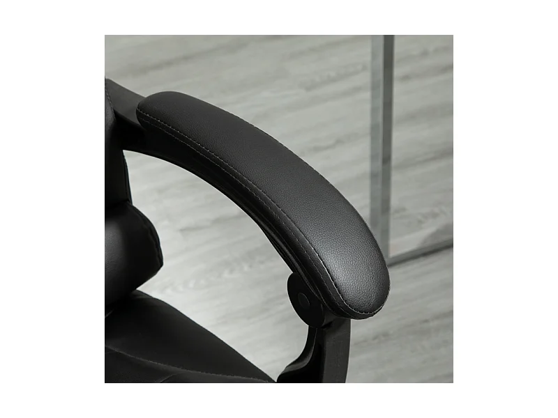 Chaise de bureau avec repose-pieds, dossier réglable et hauteur ajustable, pivotante, chaise confortable pour bureau ou home office, noi