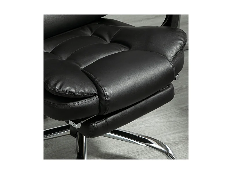 Chaise de bureau avec repose-pieds, dossier réglable et hauteur ajustable, pivotante, chaise confortable pour bureau ou home office, noi