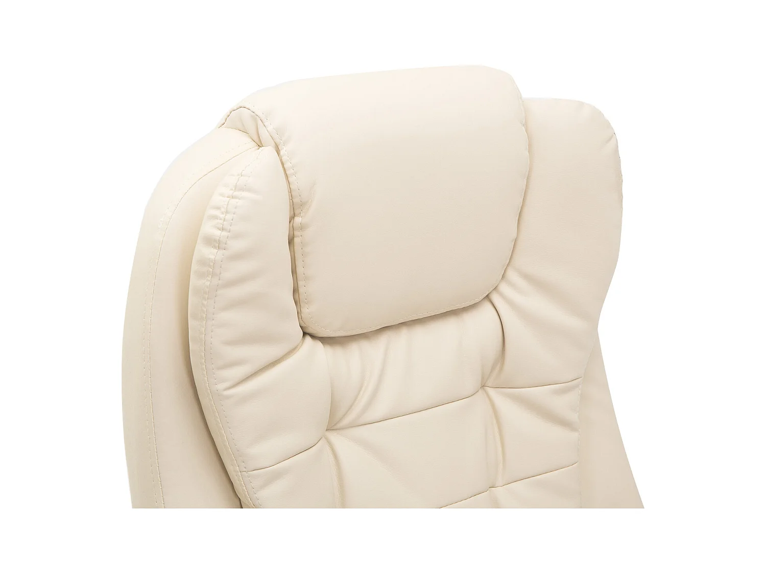 Fauteuil de bureau massant avec 6 points de vibration et fonction chauffage, pivotant, revêtement en simili cuir, ergonomique et confortable, beige