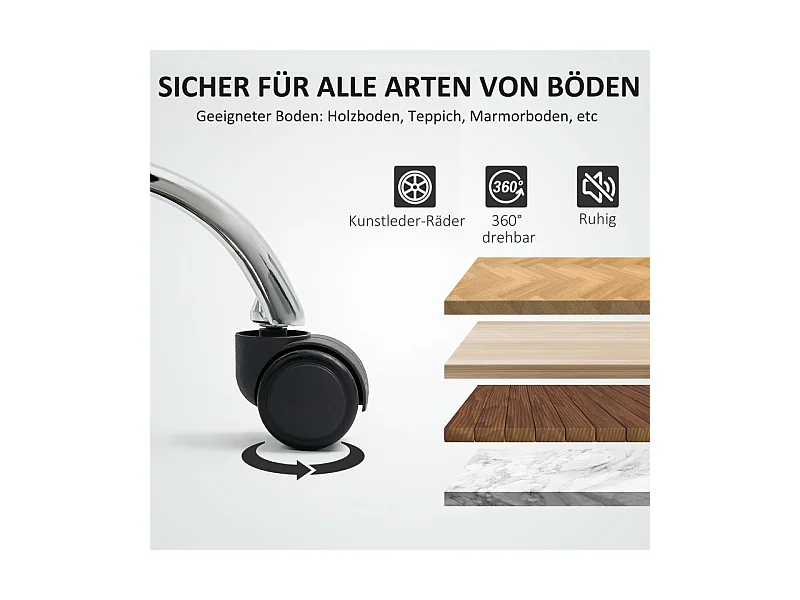 Chaise de bureau pivotante et réglable avec roulettes, fauteuil confortable noir, idéale pour bureau et home office