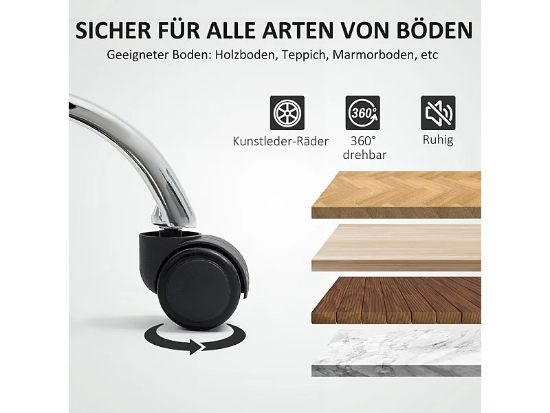 Chaise de bureau pivotante et réglable avec roulettes, fauteuil confortable noir, idéale pour bureau et home office