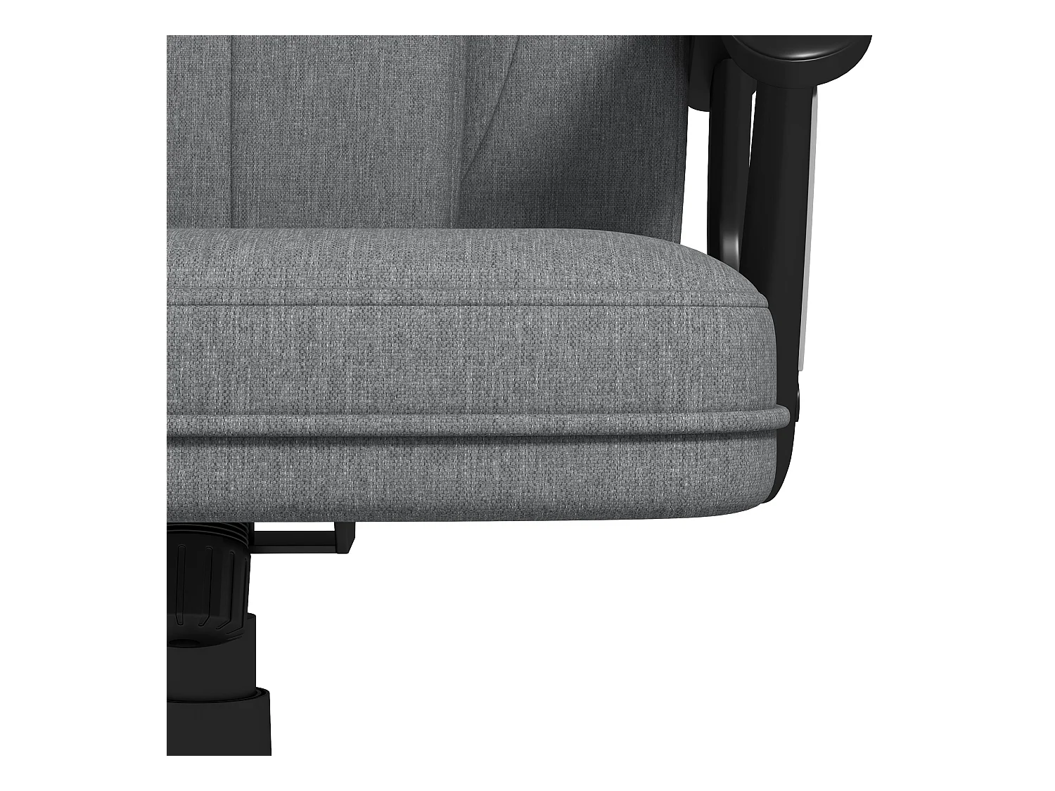 Fauteuil de bureau ergonomique réglable, avec bascule, accoudoirs et appui-tête, revêtement gris aspect lin, dimensions 66x75x110-120 cm