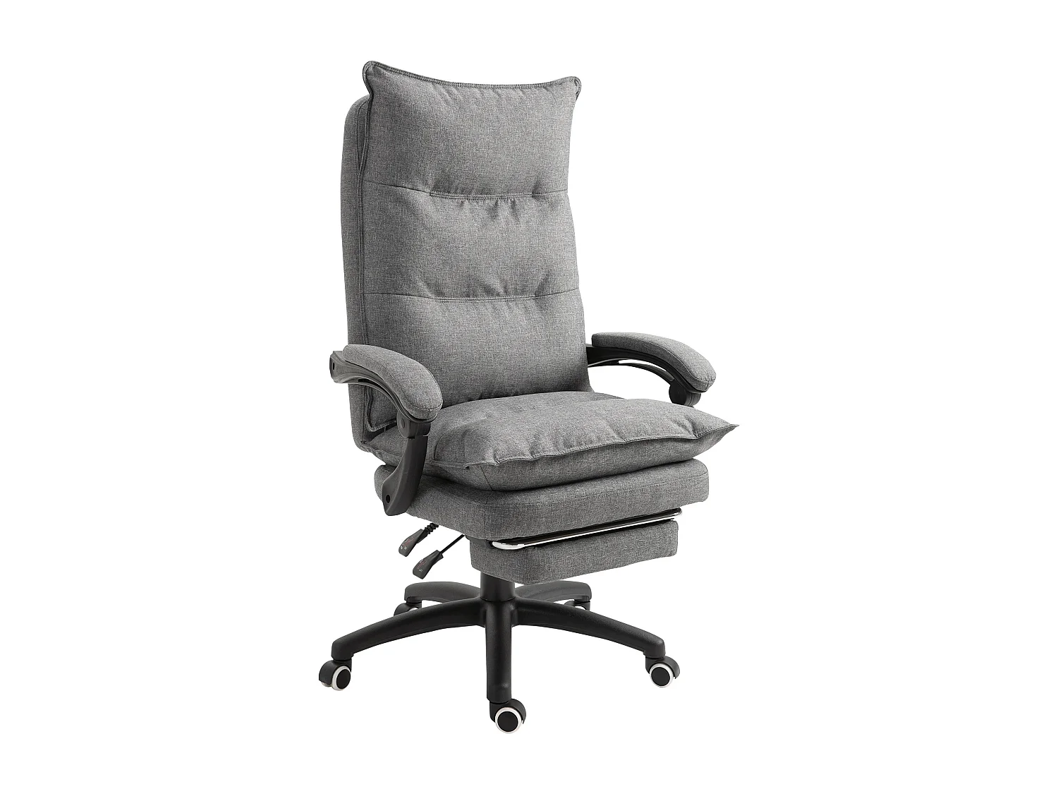 Ergonomische bureaustoel met massage, uitschuifbare voetensteun, in hoogte verstelbaar, grijs, voor optimaal comfort op kantoor