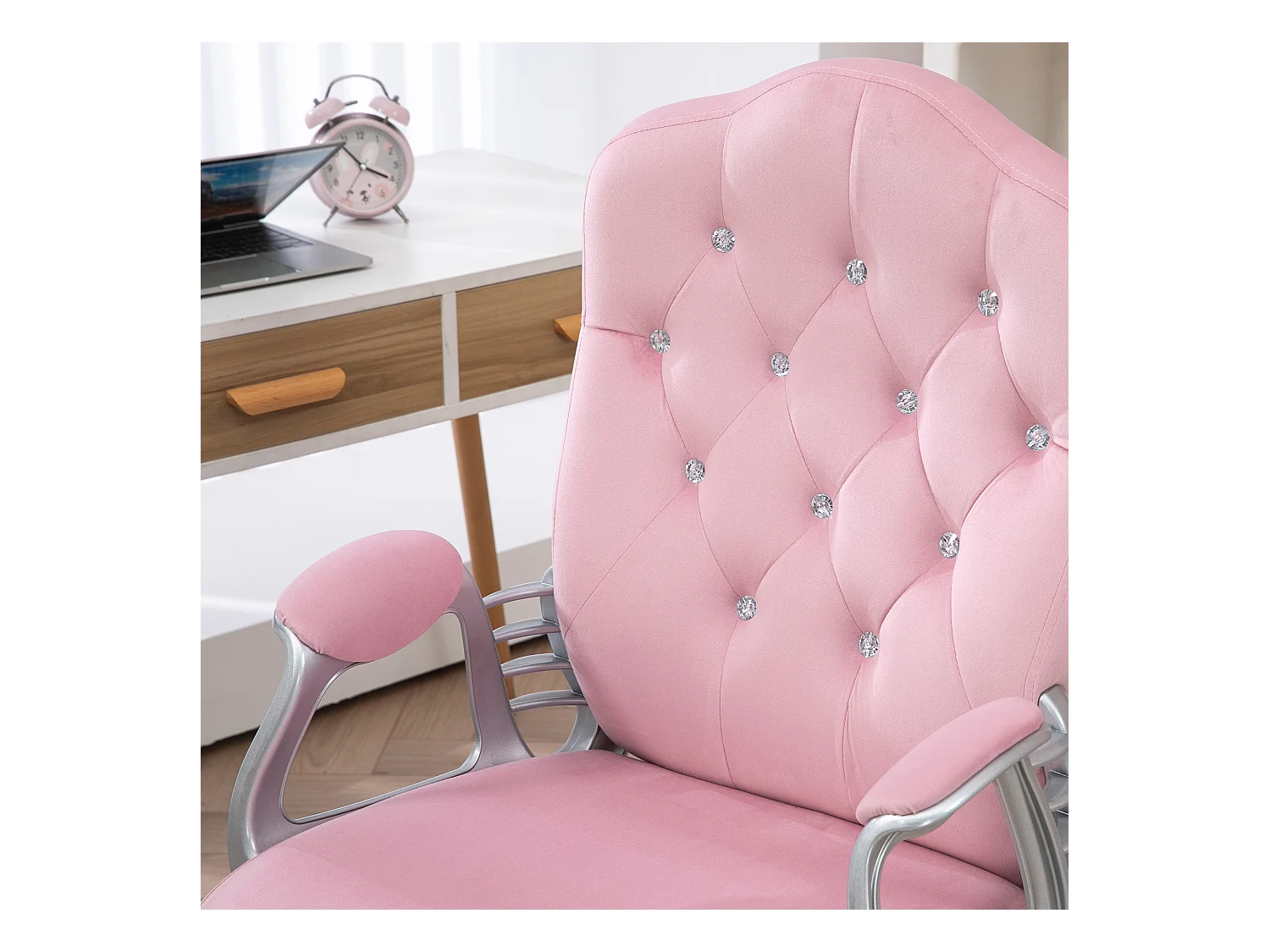 Chaise de bureau ergonomique pour femmes, avec fonction bascule, réglable en hauteur, capacité 120 kg, couleur rose, pour home office