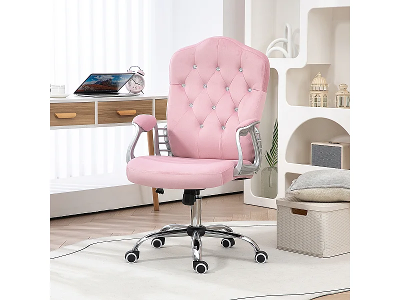 Chaise de bureau ergonomique pour femmes, avec fonction bascule, réglable en hauteur, capacité 120 kg, couleur rose, pour home office