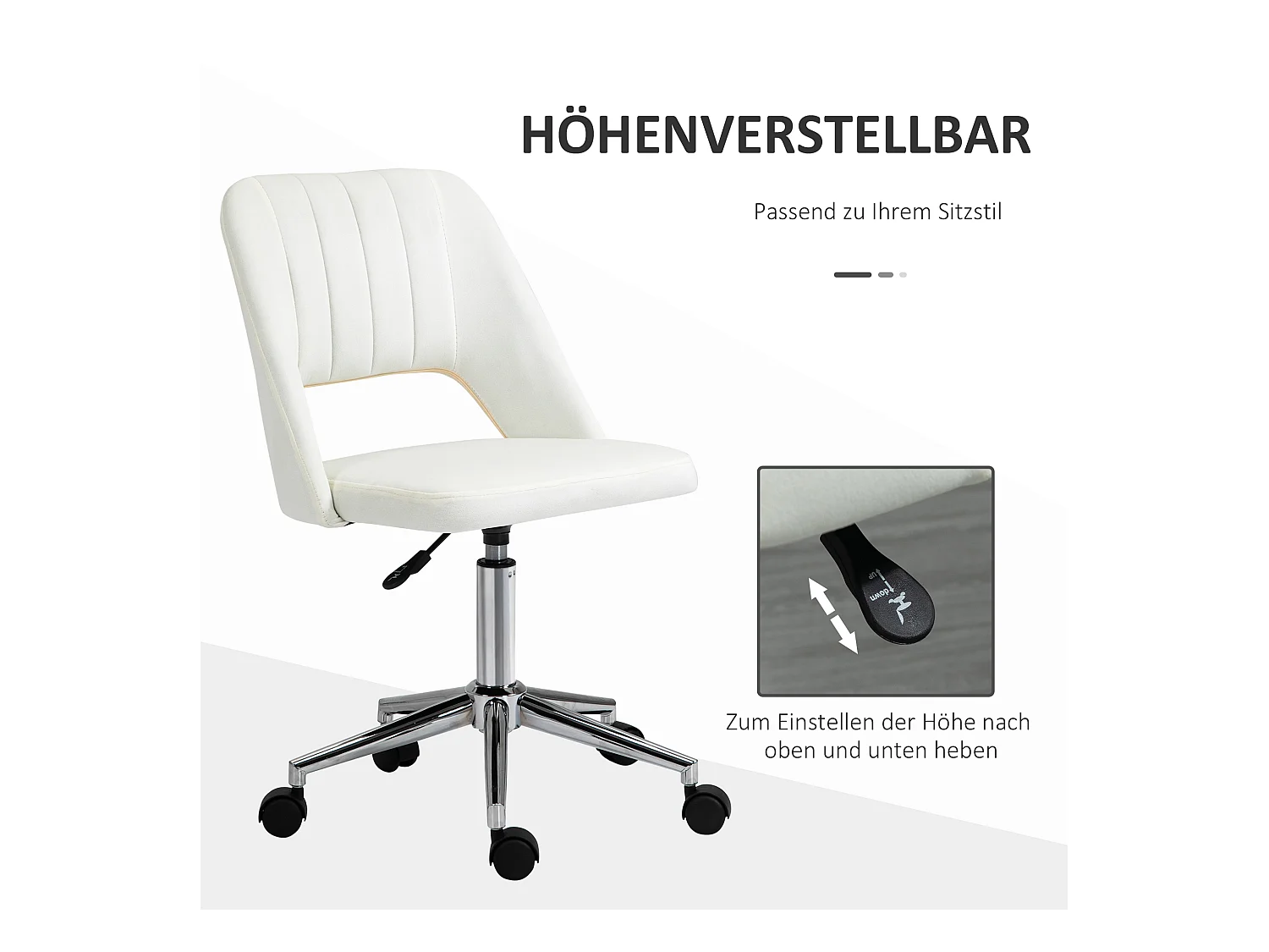 Fauteuil pivotant beige, réglable en hauteur, ergonomique et moderne, compact, idéal pour bureau ou salon, confort optimal et design élégant