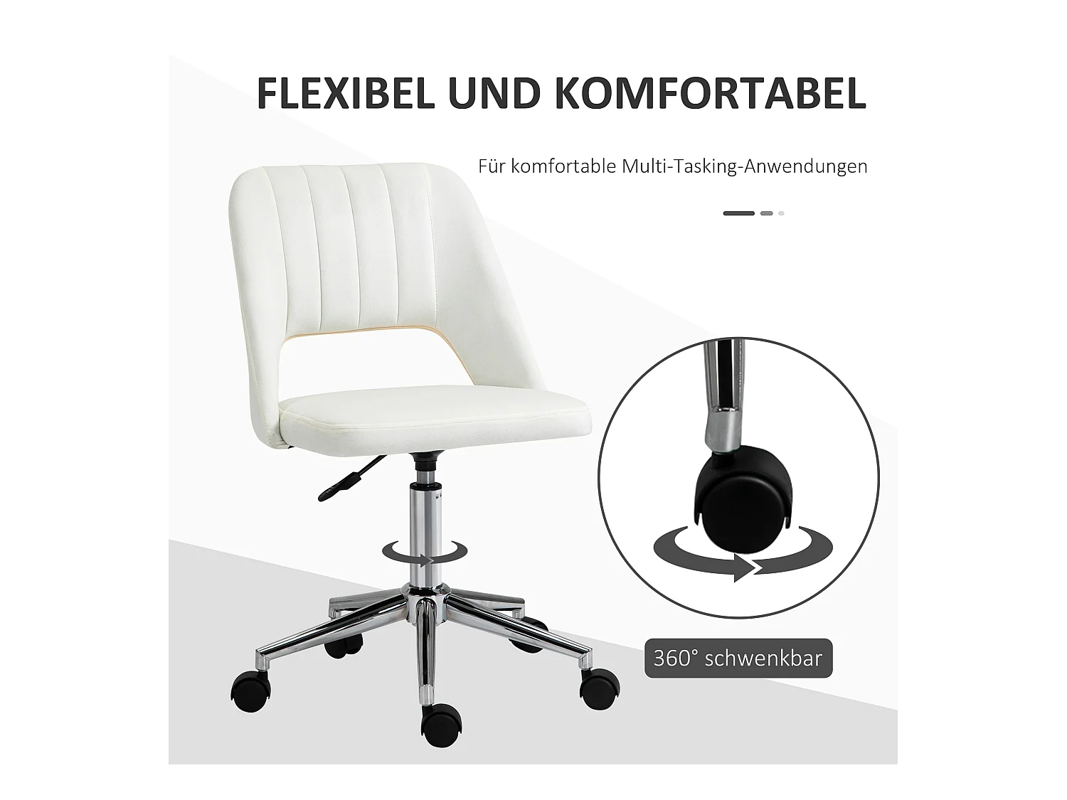 Fauteuil pivotant beige, réglable en hauteur, ergonomique et moderne, compact, idéal pour bureau ou salon, confort optimal et design élégant