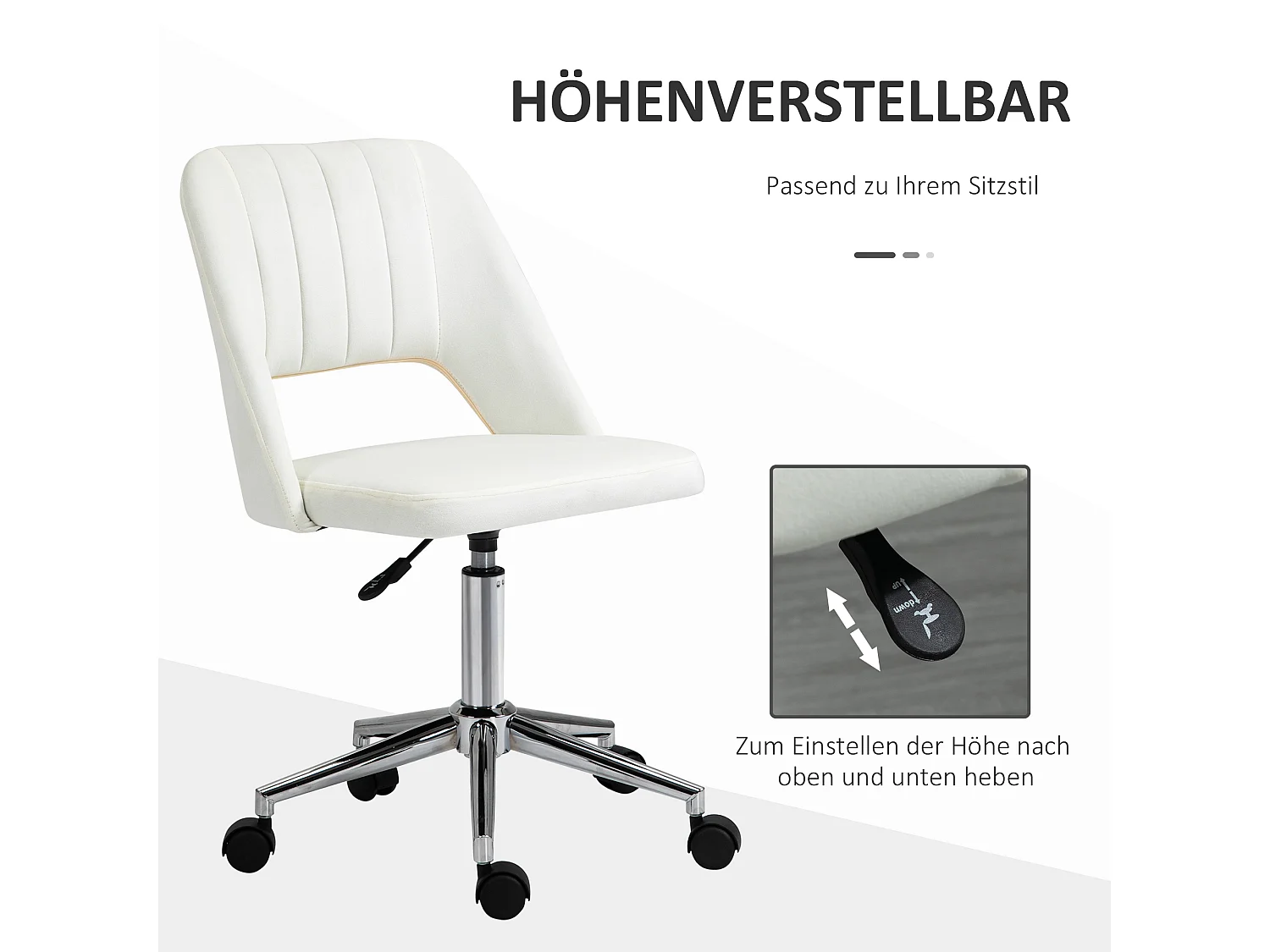 Fauteuil pivotant beige, réglable en hauteur, ergonomique et moderne, compact, idéal pour bureau ou salon, confort optimal et design élégant