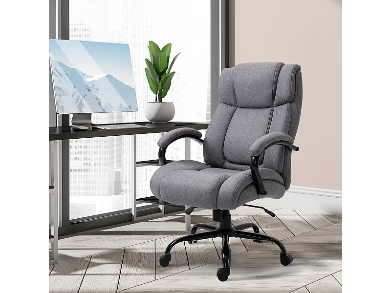 Cadeira de escritório ergonômica com função de inclinação, assento acolchoado espesso, suporta até 220 kg, ideal para trabalho ou jogos