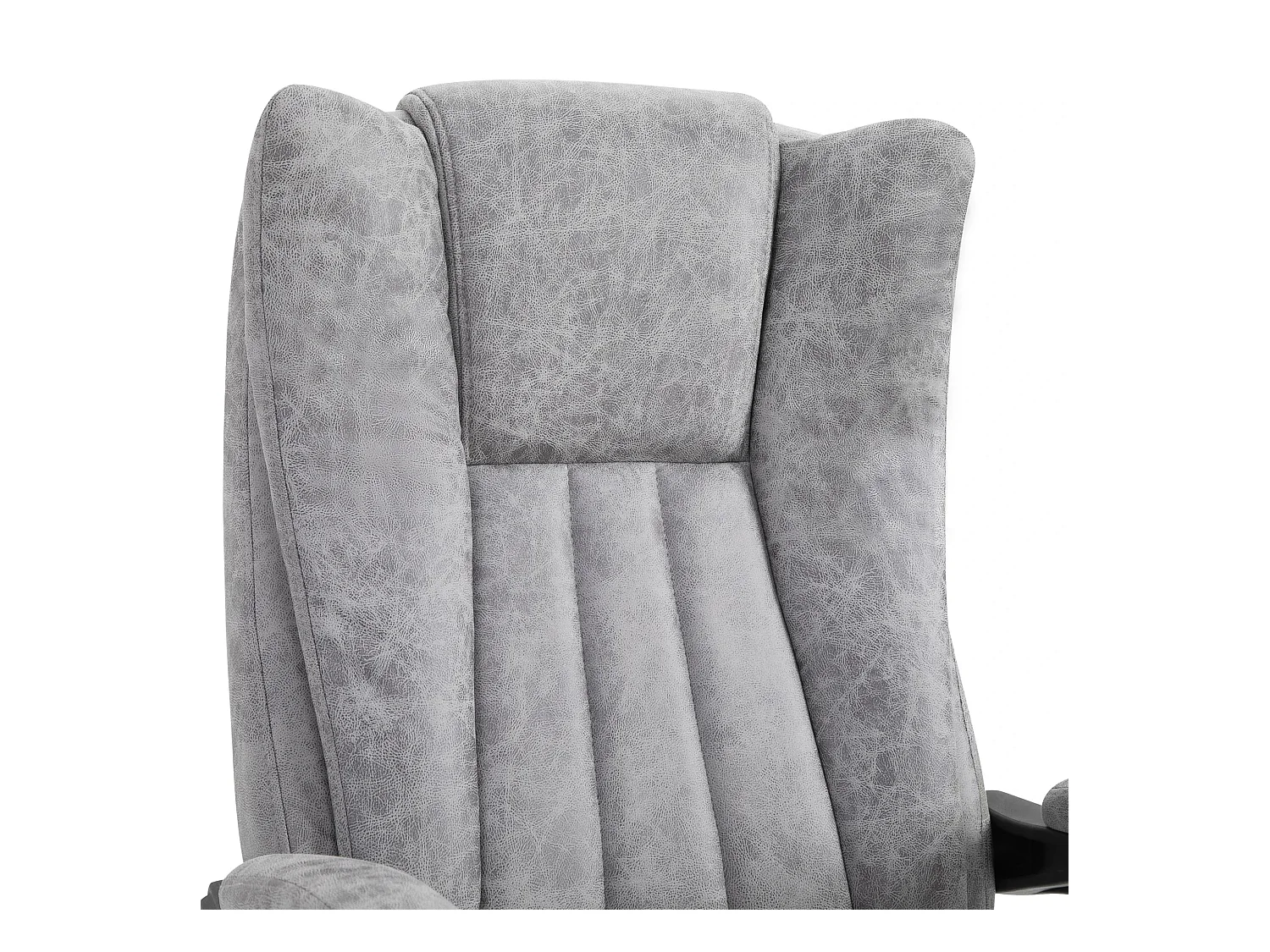 Chaise de massage avec chauffage, inclinable et fonction massage, repose-pieds, assise rembourrée épaisse, couleur gris