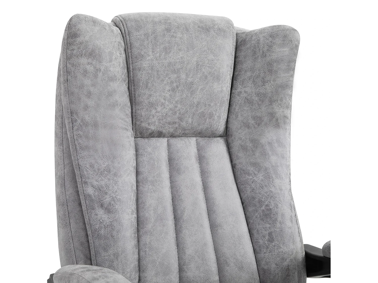 Chaise de massage avec chauffage, inclinable et fonction massage, repose-pieds, assise rembourrée épaisse, couleur gris