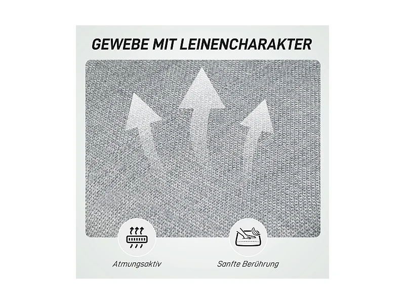 Chaise de bureau pivotante sans accoudoirs, réglable en hauteur pour home office, fonction bascule, revêtement imitation lin, couleur gris