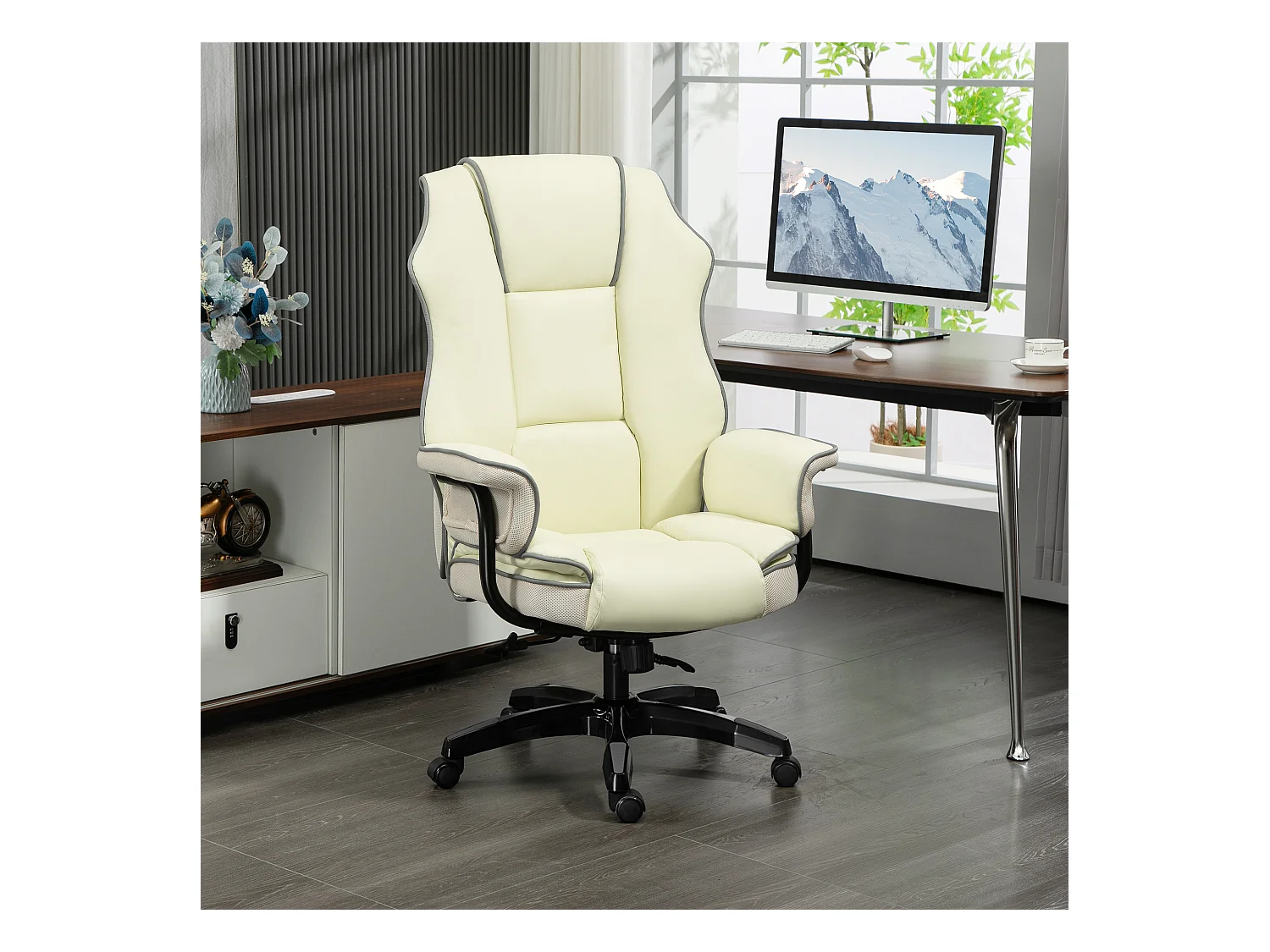 Fauteuil de bureau ergonomique avec dossier inclinable, hauteur réglable, couleur , confortable pour espace de travail